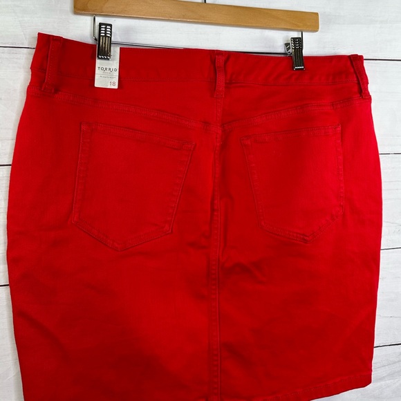 NWT Torrid Red Denim Pencil Skirt Size 18 - Picture 7 of 11
